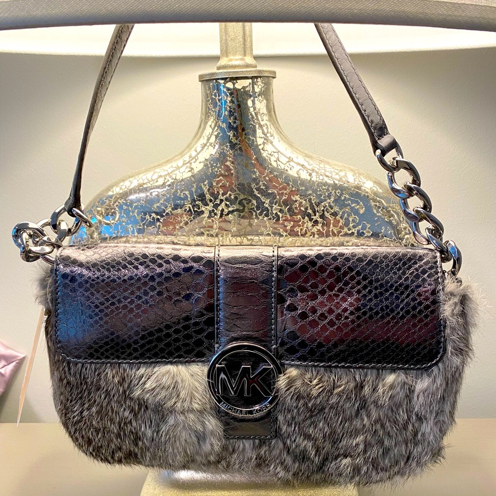 New With Tags / Real Rabbit Fur Evening Handbag